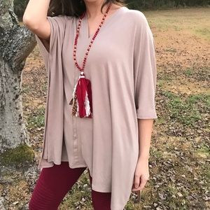 Mocha Poncho Top